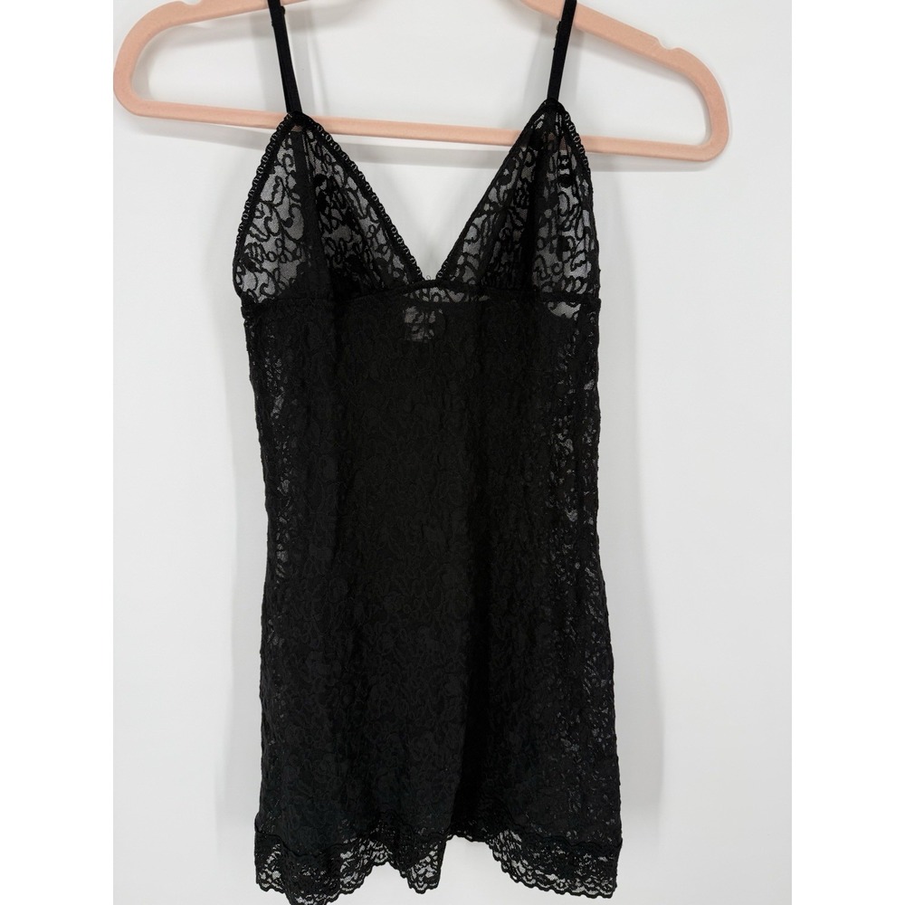 VTG 90s Victoria's Secret Vintage Dress‎ M Black Lace Slip Sheer Chemise Nightie